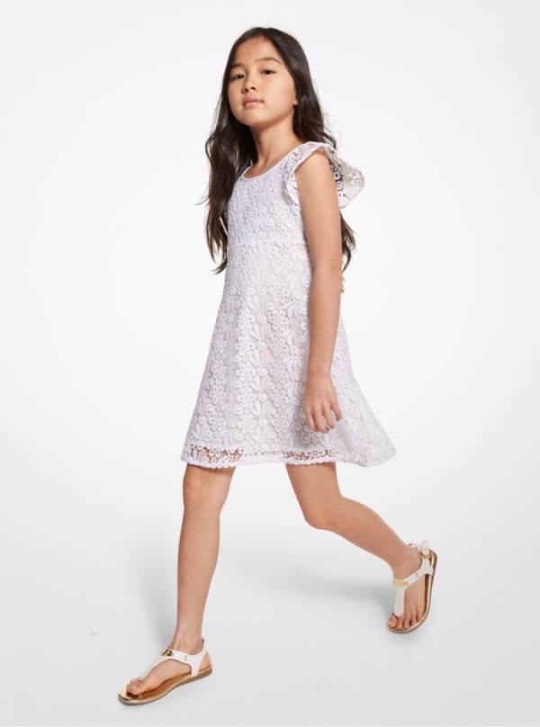 Detske Saty Michael Kors Girls Floral Lace Biele - Oblecenie Michael Kors Vypredaj | CPHQF-8042
